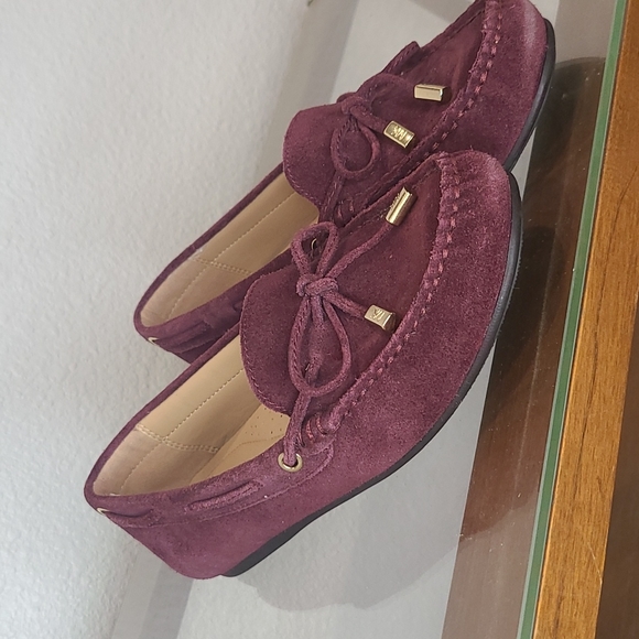 Michael Kors Burgundy suede boat shoes loafers 6 - Picture 2 of 9